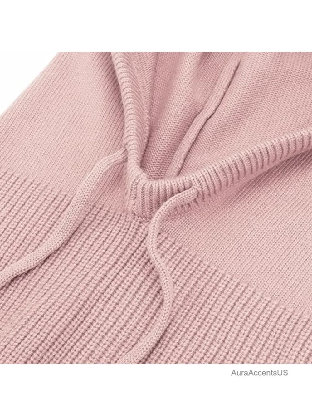 Knit Balaclava Hooded Scarf Hat Winter Beanie Unisex with Drawstring